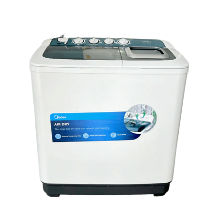 ميديا غسالة كهربائية حوضين قوة 535 واط و سعة 10 كجم - موديل MT100W100